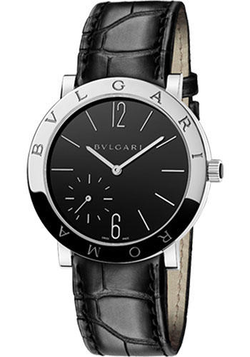 Bvlgari Bvlgari Roma Finissimo Watch - 41 mm Stainless Steel Case - Black Dial - Black Alligator Strap