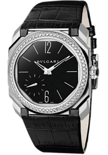 Bvlgari Octo Finissimo Watch - 40 mm Platinum Case - Black Dial - Alligator Strap