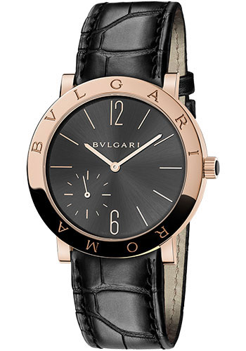 Bvlgari Bvlgari Roma Watch - 41 mm Rose Gold Case - Anthracite Dial - Black Alligator Strap