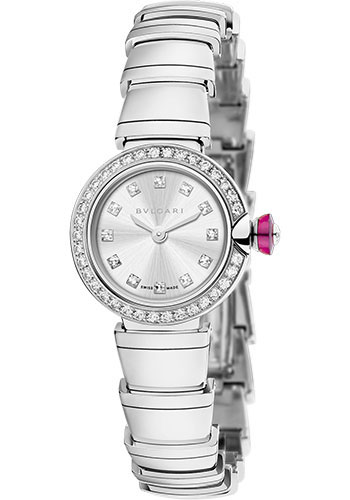 Bvlgari Piccola Lvcea Watch - 23 mm White Gold Case - Silver Diamond Dial - White Gold Bracelet