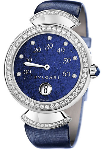 Bvlgari Divas’ Dream Watch - 37 mm White Gold Case - Lapis Lazuli Dial - Blue Satin Strap