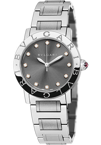 Bvlgari Bvlgari Bvlgari Watch - 33 mm Stainless Steel Case - Anthracite Dial - Steel Bracelet