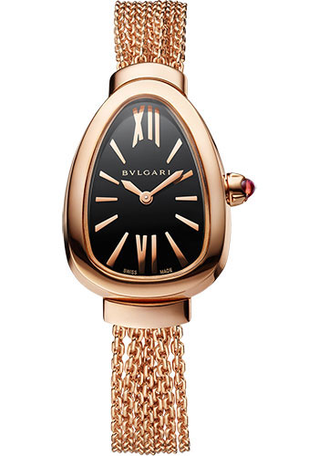 Bvlgari Serpenti Watch - 27 mm Rose Gold Case - Black Dial - Rose Gold Bracelet