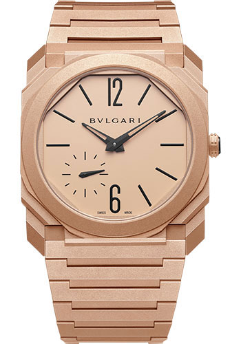Bvlgari Octo Finissimo Watch - 40 mm Sandblasted Rose Gold Case - Rose Gold Dial - Rose Gold Bracelet