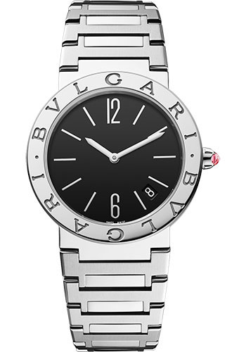 Bvlgari Bvlgari Bvlgari Lady Watch - 33 mm Stainless Steel Case - Black Dial - Steel Bracelet