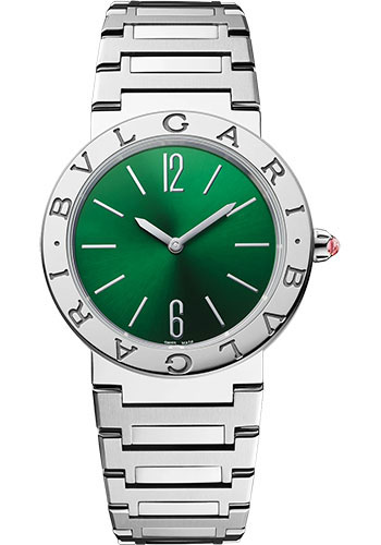 Bvlgari Bvlgari Bvlgari Watch - 33 mm Stainless Steel Case - Green Sun-Brushed Dial - Bracelet