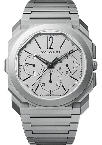 Bvlgari Octo Finissimo Chronograph Watch - 42 mm Sandblasted Titanium Case - Sandblasted Titanium Dial - Titanium Bracelet