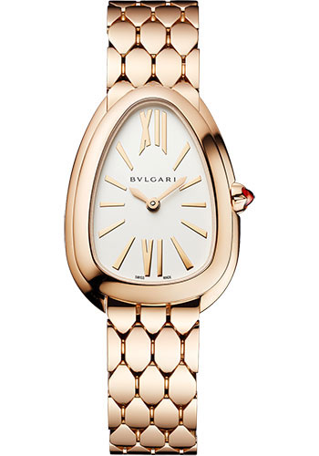 Bvlgari Serpenti Seduttori Watch - 33 mm Rose Gold Case - White Silver Dial - Rose Gold Bracelet