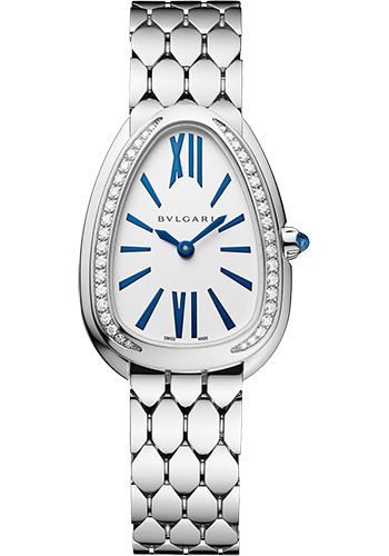 Bvlgari Serpenti Seduttori Watch - 33 mm White Gold Case - Diamond Bezel - White Silver Dial - White Gold Bracelet