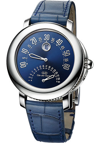 Bvlgari Gerald Genta Watch - 41 mm Platinum Case - Blue Dial - Blue Alligator Strap