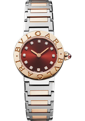 Bvlgari Bvlgari Bvlgari Watch - 23 mm Rose Gold And Steel Case - Brown Dial - Steel And Gold Bracelet