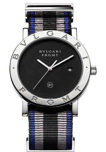 Bvlgari Bvlgari Bvlgari Watch - 41 mm Stainless Steel Case - Black Dial - Black Nylon Strap