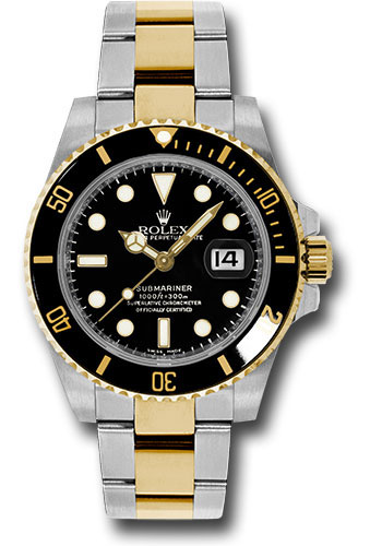 Rolex Steel and Gold Rolesor Submariner Date Watch - Black Dial