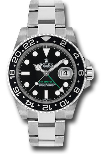 Rolex Steel GMT-Master II 40 Watch - Black Bezel - Black Dial - Oyster Bracelet