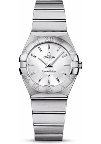 Omega Ladies Constellation Quartz Watch - 27 mm Brushed Steel Case - Silver Dial