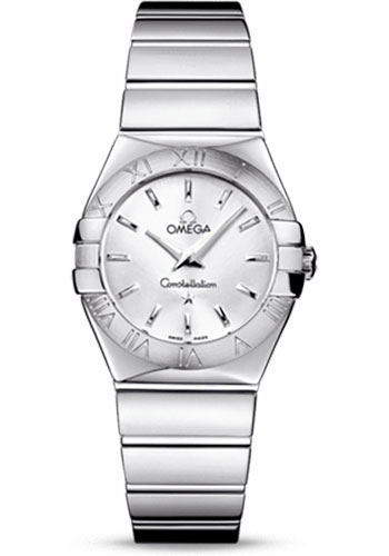 Omega Ladies Constellation Polished Quartz Watch - 27 mm Polished Steel Case - Silver Dial - Steel Bracelet