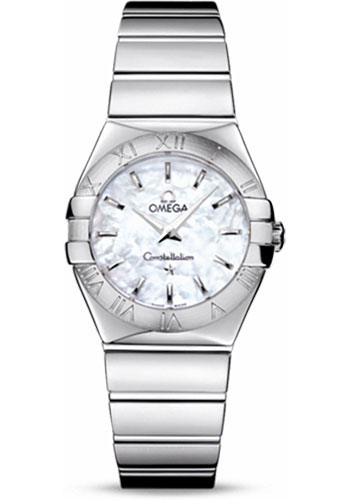 Omega Ladies Constellation Polished Quartz Watch - 27 mm Polished Steel Case - Mother-Of-Pearl Dial - Steel Bracelet