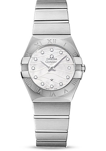 Omega Constellation Quartz 27 mm Watch - 27.0 mm Steel Case - Mother-Of-Pearl Diamond Dial