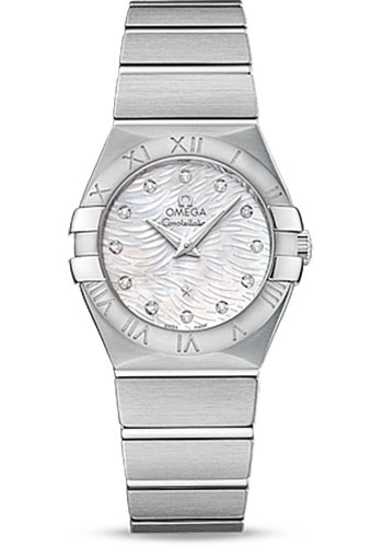 Omega Constellation Quartz Watch - 27 mm Steel Case - Mother-Of-Pearl Diamond Dial