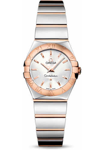 Omega Ladies Constellation Polished Quartz Watch - 24 mm Polished Steel And Red Gold Case - Silver Dial - Steel And Red Gold Bracelet
