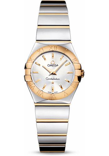 Omega Ladies Constellation Polished Quartz Watch - 24 mm Polished Steel And Yellow Gold Case - Silver Dial - Steel And Yellow Gold Bracelet