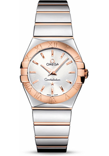 Omega Ladies Constellation Polished Quartz Watch - 27 mm Polished Steel And Red Gold Case - Silver Dial - Steel And Red Gold Bracelet