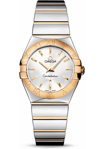 Omega Ladies Constellation Polished Quartz Watch - 27 mm Polished Steel And Yellow Gold Case - Silver Dial - Steel And Yellow Gold Bracelet