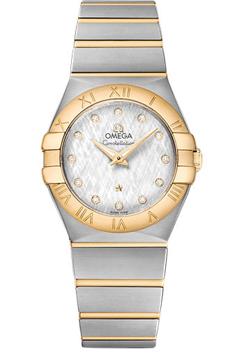 Omega Constellation Quartz - 27 mm Steel And Yellow Gold Case - Silver Diamond Dial