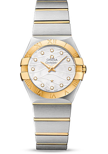Omega Constellation Quartz 27 mm Watch - 27.0 mm Steel And Yellow Gold Case - Mother-Of-Pearl Diamond Dial - Steel Bracelet