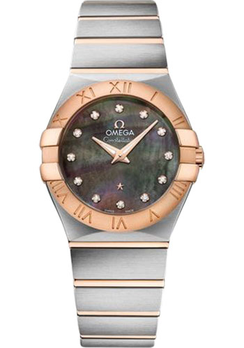 Omega Constellation Quartz Tahiti Watch - 27 mm Steel And Red Gold Case - Tahiti Mother-Of-Pearl Diamond Dial
