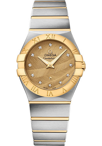 Omega Constellation Quartz Watch - 27 mm Steel And Yellow Gold Case - Sandy Champagne Dial