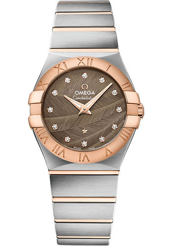 Omega Constellation Quartz - 27 mm Steel And Red Gold Case - Brown Dial