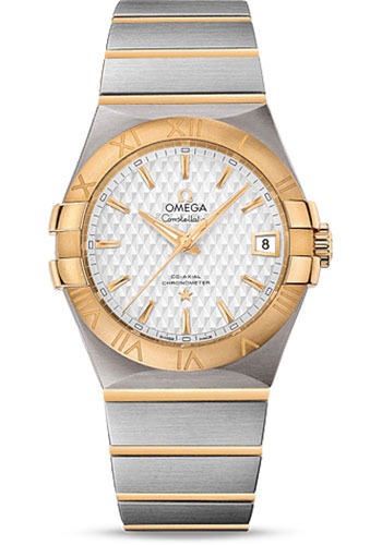 Omega Constellation Co-Axial Watch - 35 mm Steel Case - Yellow Gold Bezel - Silver Dial - Yellow Gold Bracelet