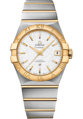 Omega Constellation Co-Axial Master Chronometer Watch - 38 mm Steel And Yellow Gold Case - White -Silvery Dial - Brushed Steel Bracelet