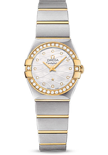 Omega Constellation Quartz Watch - 24 mm Steel And Yellow Gold Case - Diamond-Set Yellow Gold Bezel - Mother-Of-Pearl Diamond Dial - Steel Bracelet