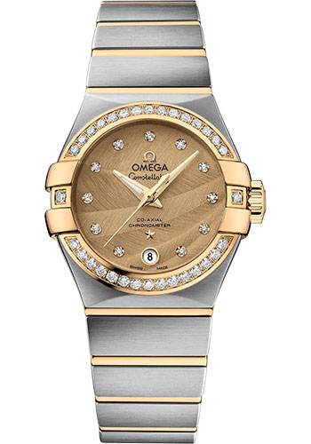Omega Constellation Co-Axial Watch - 27 mm Steel And Yellow Gold Case - Sandy Champagne Dial