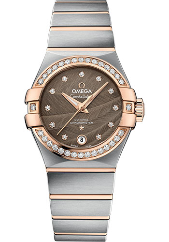 Omega Constellation Co-Axial Watch - 27 mm Steel And Red Gold Case - Praline Dial