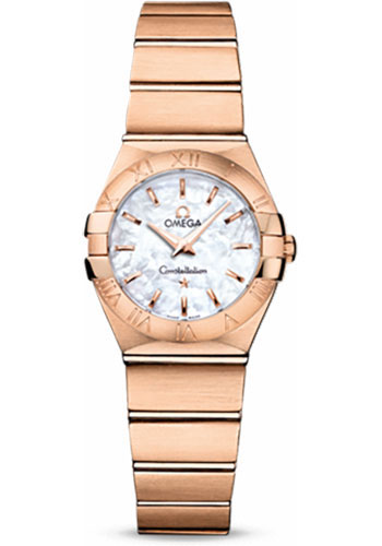 Omega Ladies Constellation Quartz Watch - 24 mm Brushed Red Gold Case - Mother-Of-Pearl Dial