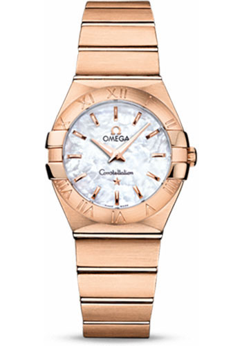 Omega Ladies Constellation Quartz Watch - 27 mm Brushed Red Gold Case - Mother-Of-Pearl Dial