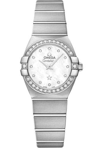 Omega Constellation Quartz Watch - 24 mm White Gold Case - Mother-Of-Pearl Diamond Dial