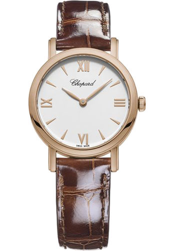 Chopard Classic Watch - 28.00 mm Rose Gold Case - Brown Alligator Strap