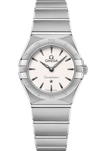 Omega Constellation Manhattan Quartz Watch - 25 mm Steel Case - Crystal White Silvery Dial