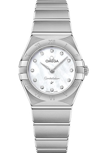 Omega Constellation Manhattan Quartz Watch - 25 mm Steel Case - Mother-Of-Pearl Diamond Dial