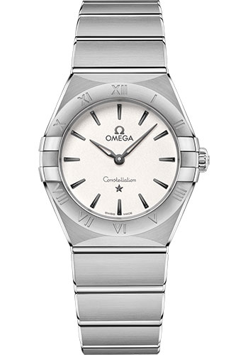 Omega Constellation Manhattan Quartz Watch - 28 mm Steel Case - Crystal White Silvery Dial