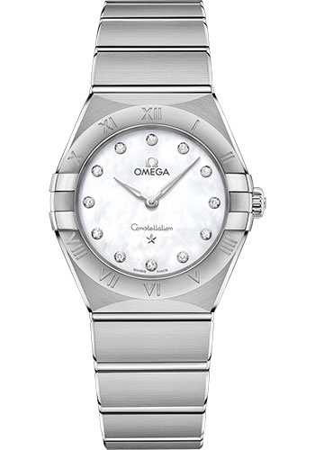 Omega Constellation Manhattan Quartz Watch - 28 mm Steel Case - Mother-Of-Pearl Diamond Dial