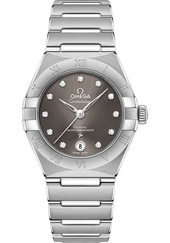 Omega Constellation Manhattan Co-Axial Master Chronometer Watch - 29 mm Steel Case - Grey Diamond Dial