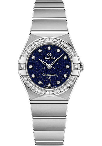 Omega Constellation Quartz - 25 mm Steel Case - Diamond Bezel - Blue Glass Diamond Dial