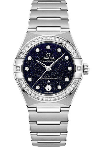 Omega Constellation Omega Co-Axial Master Chronometer - 29 mm Steel Case - Diamond Bezel - Blue Glass Diamond Dial