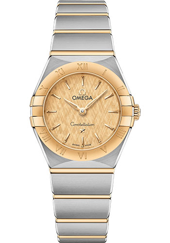 Omega Constellation Manhattan Quartz Watch - 25 mm Steel And Yellow Gold Case - Champagne Dial