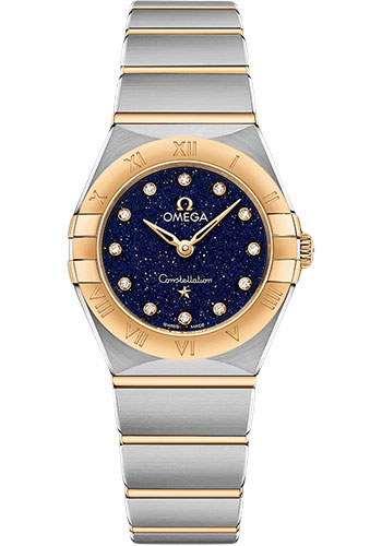 Omega Constellation Quartz - 25 mm Steel And Yellow Gold Case - Blue Glass Diamond Dial